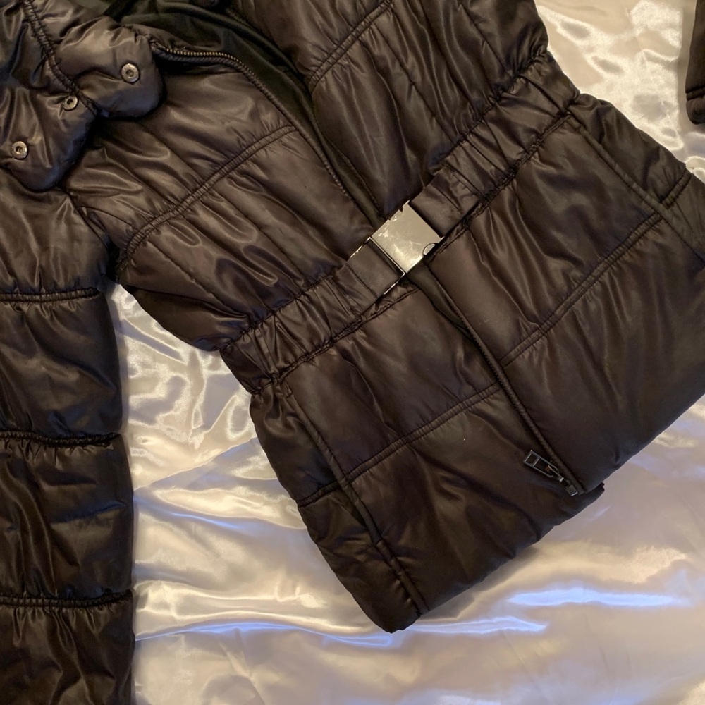 Zara black leather like puffer Coat - Picture 5 of 5